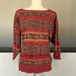 Chaps Aztec / Southwestern Print Sweater / SZ 1X‎